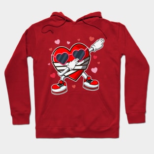 Dabbing for Valentine, Dab Heart Valentines Day Dance Hoodie